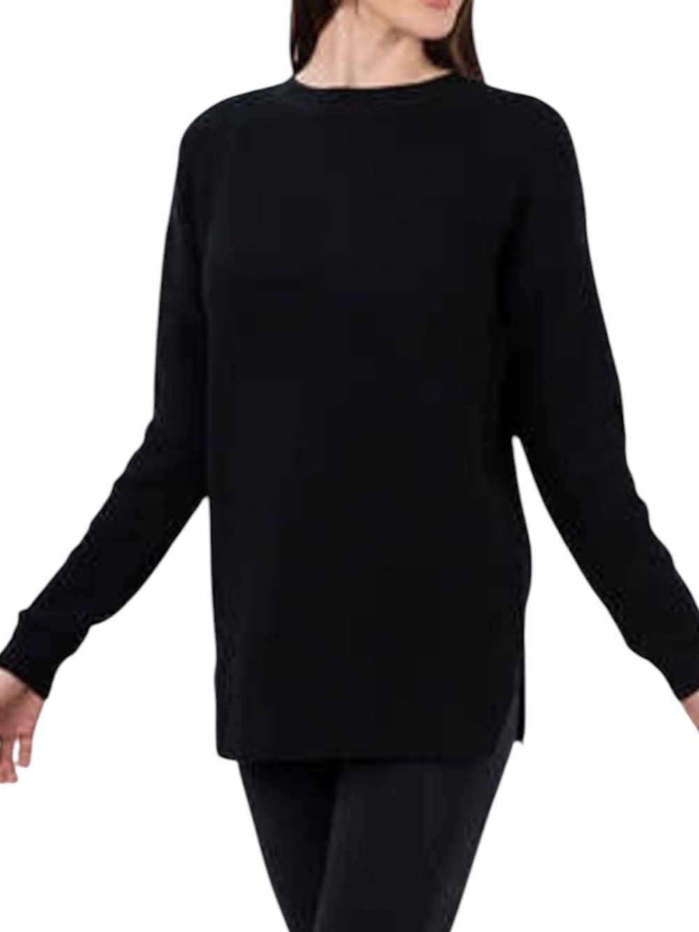 Kersh Merino Wool Blend Sweater Women’s XL Waffle Knit Textured Black